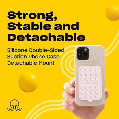 OCTOBUDDY Double - Silicone Double-Sided Suction Phone Case - Chalk Pink in Kuwait