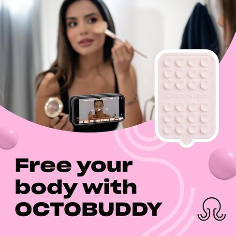 OCTOBUDDY Double - Silicone Double-Sided Suction Phone Case - Chalk Pink in Kuwait