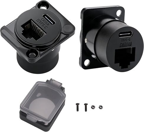 PENGLIN 2 Pack RJ45 Cat6A + USB Type-C Panel Mount Connector in Saudi Arabia