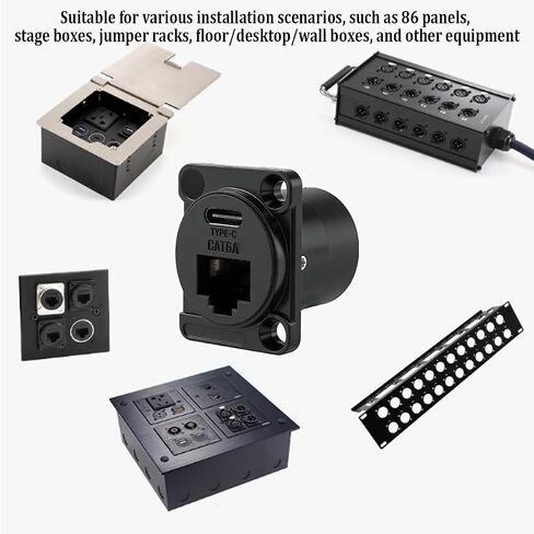 PENGLIN 2 Pack RJ45 Cat6A + USB Type-C Panel Mount Connector in Saudi Arabia