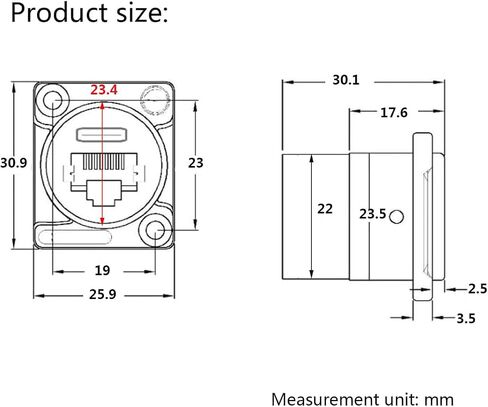 PENGLIN 2 Pack RJ45 Cat6A + USB Type-C Panel Mount Connector in Saudi Arabia