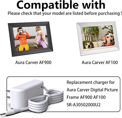 5V Adapter Charger for Aura Carver AF900 AF100 SR-A30502000U2 Power Cord Replacement for Aura Digital Picture Frame Charging Cable, 5.9Feet in Saudi Arabia