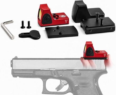 Gotical Mini Red Dot Reflex Sight, 2 MOA Red Dot Sight for Glock & RMR Cut Pistols, Includes Picatinny Rail Mount, 10 Brightness Levels, Shockproof Aluminum Tactical Optic, Red in Saudi Arabia