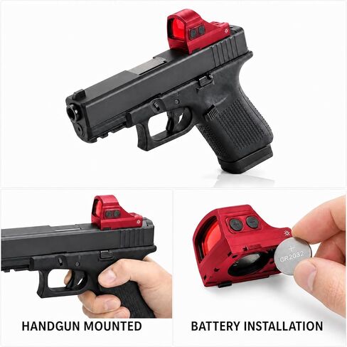 Gotical Mini Red Dot Reflex Sight, 2 MOA Red Dot Sight for Glock & RMR Cut Pistols, Includes Picatinny Rail Mount, 10 Brightness Levels, Shockproof Aluminum Tactical Optic, Red in Saudi Arabia