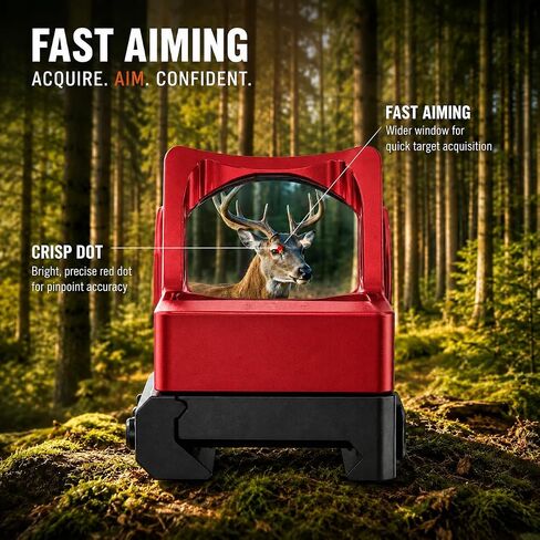 Gotical Mini Red Dot Reflex Sight, 2 MOA Red Dot Sight for Glock & RMR Cut Pistols, Includes Picatinny Rail Mount, 10 Brightness Levels, Shockproof Aluminum Tactical Optic, Red in Saudi Arabia