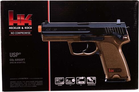 HK Heckler & Koch USP CO2 Powered 6mm BB Pistol Airsoft Gun, Standard Action, Dark Earth Brown in Saudi Arabia