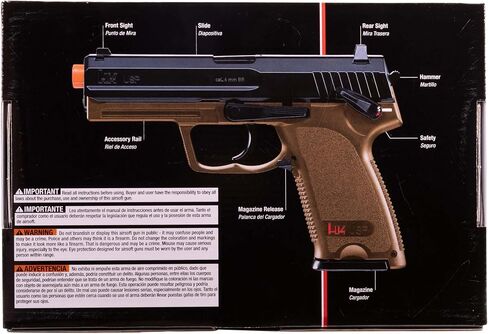 HK Heckler & Koch USP CO2 Powered 6mm BB Pistol Airsoft Gun, Standard Action, Dark Earth Brown in Saudi Arabia