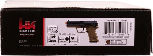 HK Heckler & Koch USP CO2 Powered 6mm BB Pistol Airsoft Gun, Standard Action, Dark Earth Brown in Saudi Arabia