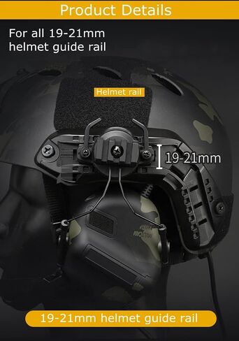 Tactical Helmet Accessories Military Adjustable Headset Bracket ARC Rail Adapter for Outdoor Sport Airsoft Paintball in Saudi Arabia