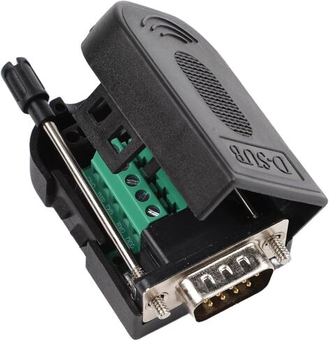 FABULETTA DB-9 Connector D-Sub Serial Adapter with Screw Lock Gold-Plated Pins Solderless Terminal for Breakout Board RS232 RS485 Interface Male Black(Female+Screw) in Saudi Arabia