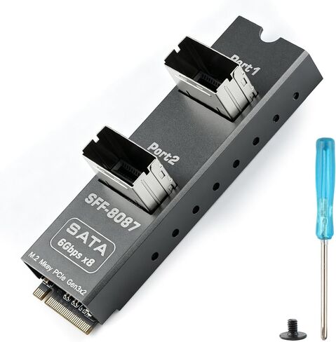 M.2 M Key to Dual SFF-8087 8-Port SATA 6Gbps HDD Expansion Card in Saudi Arabia