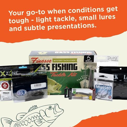 Catch Co Mystery Tackle Box Finesse Bass Fishing Kit (6-8 Baits & Decal) in Saudi Arabia