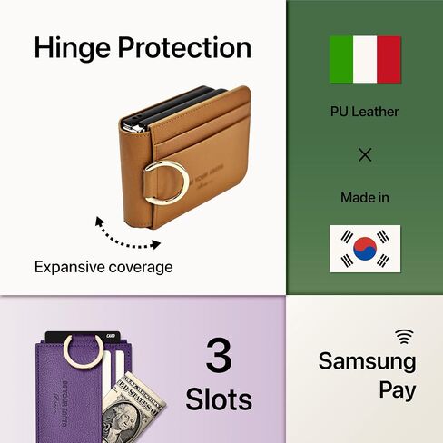 [BeYourSanta] Galaxy Z Flip 5 Case & Matching Wristlet Strap Bundle - Italian Vegan Leather - Persona Purple, Flip5 Bosco (3 Card Slots) in Saudi Arabia