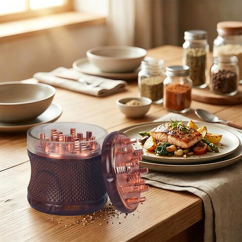 Manual Kitchen Spice Grinder, Aluminum Seasoning Grinder for Pepper, Chili, Rosemary & Dried Culinary Spices, Durable Metal Construction, Compact Kitchen Tool (dark brown) in Saudi Arabia