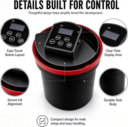 Automatic Film Processor, Home Film Developing Kit, with Smart Timer, Dual Modes & Adjustable Speed, Forward/Reverse Rotation, for Black and White or Color Film in Saudi Arabia