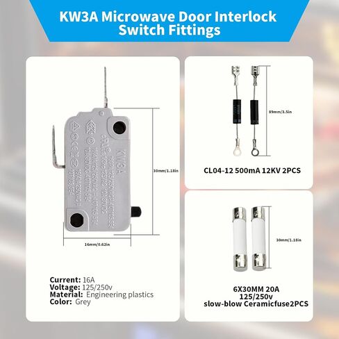 KW3A Microwave Oven Door Interlock Repair and Replacement Parts Kit in Saudi Arabia
