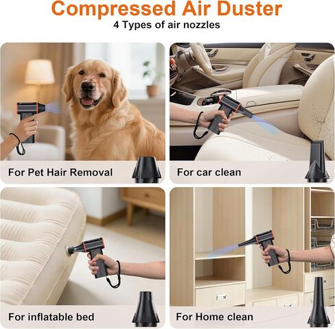 Compressed Air Duster-150,000RPM Super Power Electric Air Duster and Vacuum Cleaner & Bag Vacuum Sealer 3-in-1，for PC Keyboard Cleaning, Car Interior Cleaning. in Kuwait