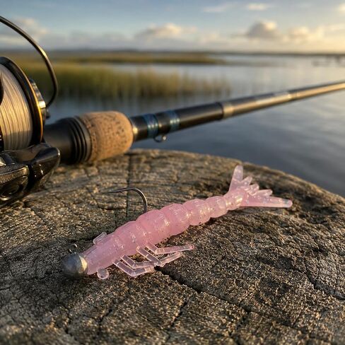 Game Reaper Baits Butch 3.1" Soft Plastic Saltwater Bait Lifelike Shrimp Imitation for Flounder Speckled Trout Red Drum Snook Striper & Black Bass Jig Head in Saudi Arabia