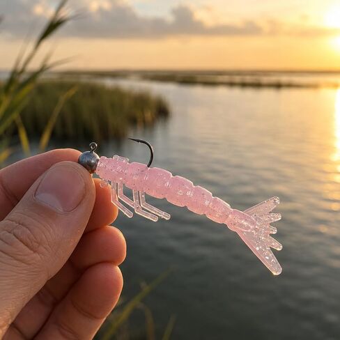 Game Reaper Baits Butch 3.1" Soft Plastic Saltwater Bait Lifelike Shrimp Imitation for Flounder Speckled Trout Red Drum Snook Striper & Black Bass Jig Head in Saudi Arabia