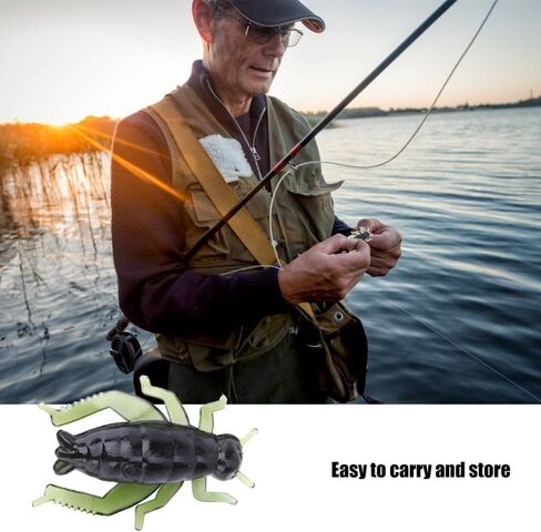 100PCS Soft Cricket Fishing Lures - Green PVC Artificial Baits for Bass Trout Catfish Panfish in Freshwater Saltwater in Kuwait