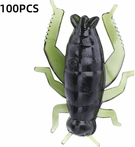 100PCS Soft Cricket Fishing Lures - Green PVC Artificial Baits for Bass Trout Catfish Panfish in Freshwater Saltwater in Kuwait