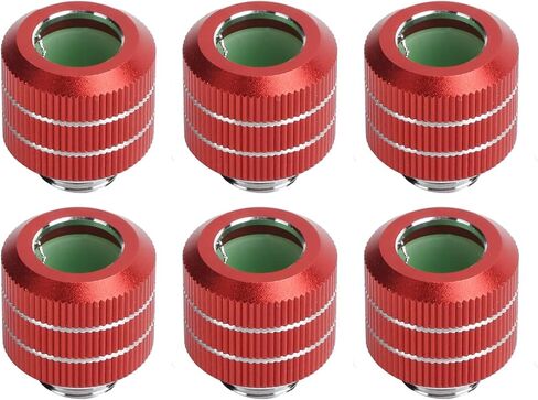 Dracaena.io 6-Pack G1/4 to 16mm OD Hard Tube Compression Fitting, Red in Saudi Arabia