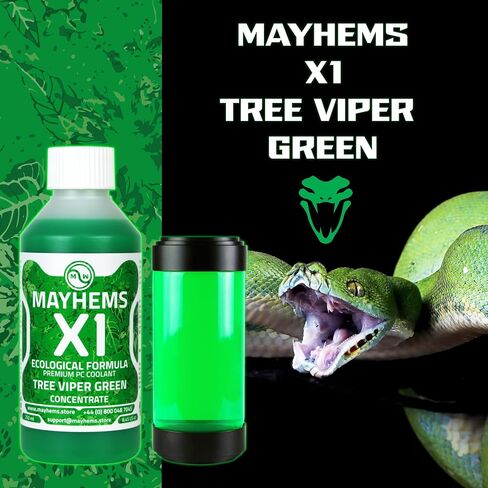 Mayhems - X1 Concentrate PC Coolant - Computer Water Cooling Fluid - Liquid Cooling, Eco Friendly Series, 250 ml, Tree Viper Green in Kuwait