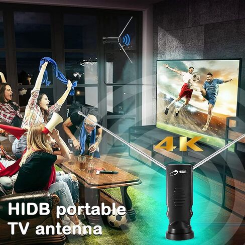 TV Antenna, Rabbit Ears TV Antenna, TV Antennas for Local Channels, Ultra HD 4K/1080p, Works with All Smart TVs, No Monthly Fees in Saudi Arabia