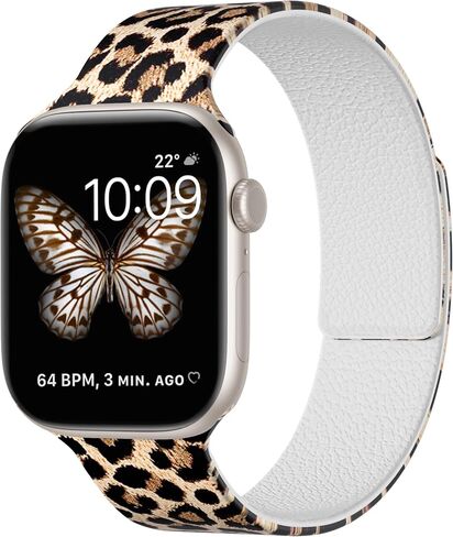 Magnetic Silicone Band with Colorful Trumpet Vine for Apple Watch Women Men in Saudi Arabia
