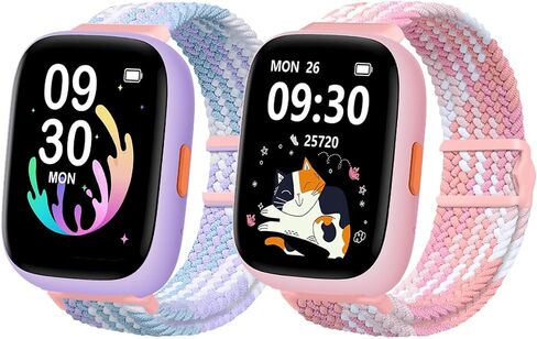 2 Pack Nylon Bands Compatible with BIGGERFIVE BW02 Smart Watch in Kuwait
