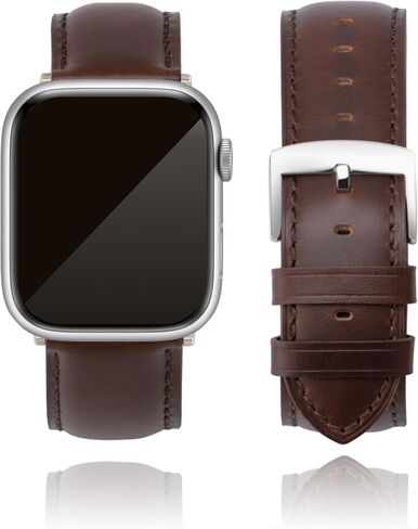 Leather Watch Bands Compatible with Apple Watch 49mm 46mm 45mm 44mm 42mm 41mm 40mm 38mm, Top Grain Leather Replacement Straps for iWatch Series 11 10 9 8 7 6 5 4 3 2 1 SE3/2/1 Ultra3/2/1 in Kuwait