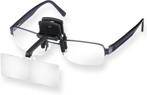 ESCHENBACH 1646-25 Glasses Clip Loupe, Lab Clip, Binocular Type, 2.5X Magnification, 1 Set of 1 Lens in Kuwait