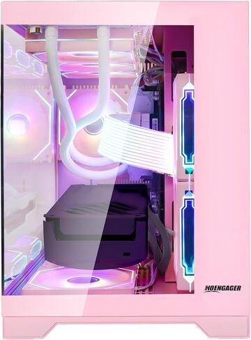 Macaron Gaming PC Desktop w/Mouse & Keyboard Pink, Ryzen 7 9700X, RTX 5070 12G, 32GB DDR5, 1TB SSD, 360mm AIO, 9 ARGB Fans & Software Controlled Fan Lights, 850W 80+ Gold PSU, Win 11 in Saudi Arabia