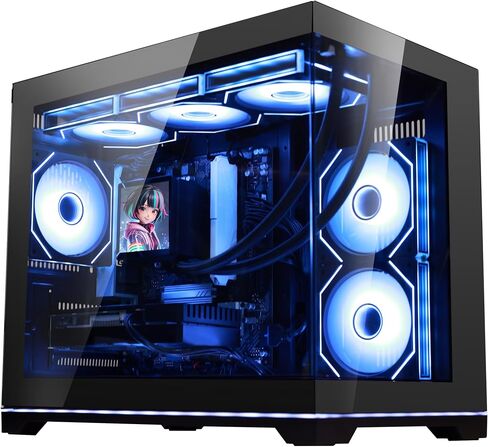 Macaron Gaming PC Desktop w/Mouse & Keyboard Pink, Ryzen 7 9700X, RTX 5070 12G, 32GB DDR5, 1TB SSD, 360mm AIO, 9 ARGB Fans & Software Controlled Fan Lights, 850W 80+ Gold PSU, Win 11 in Saudi Arabia