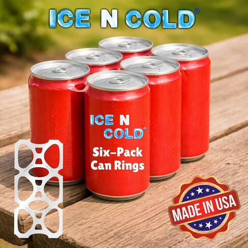 ICE N COLD Six-Pack Can Rings, Universal Fit - Fits all 12oz Beer Soda Cans to Make 6-packs | Six Pack Can Rings | 6pk Rings | 6-Pack Rings | FAST SAME DAY SHIPPING in Saudi Arabia