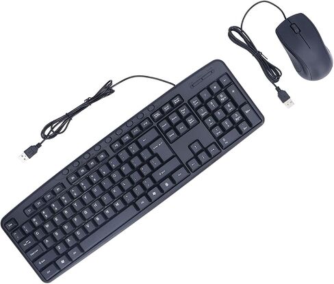 113 Keys Ergonomic Wired Keyboard and Mouse Combo for Desktop Computer with Stand, Adjustable Bevel Angle, Smooth Mouse, ABS Material in Saudi Arabia