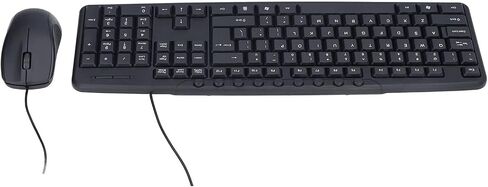 113 Keys Ergonomic Wired Keyboard and Mouse Combo for Desktop Computer with Stand, Adjustable Bevel Angle, Smooth Mouse, ABS Material in Saudi Arabia