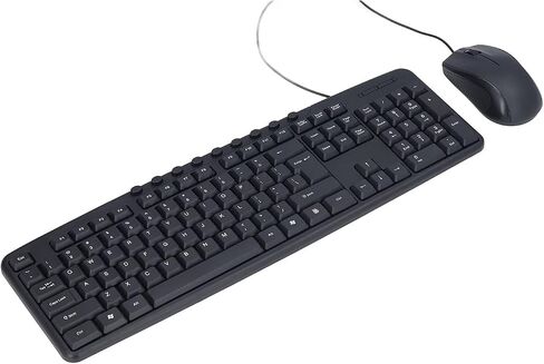 113 Keys Ergonomic Wired Keyboard and Mouse Combo for Desktop Computer with Stand, Adjustable Bevel Angle, Smooth Mouse, ABS Material in Saudi Arabia