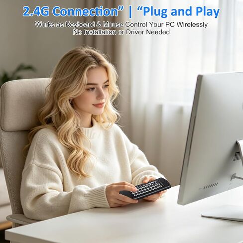 2.4G Air Mouse & Keyboard Combo, Plug & Play 81 Keys Handheld Keypad Mouse Remote, Portable Wireless Controller for Android TV Box Projector Mini PC Home Use in Saudi Arabia