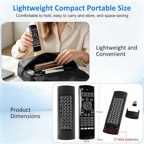2.4G Air Mouse & Keyboard Combo, Plug & Play 81 Keys Handheld Keypad Mouse Remote, Portable Wireless Controller for Android TV Box Projector Mini PC Home Use in Saudi Arabia