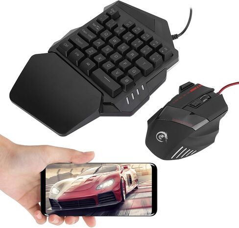 Gaming Mouse Keyboard Set Durable LED Backlight for //OS X, Convenient One-handed for PC in Saudi Arabia