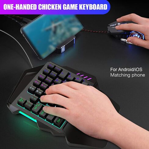 Gaming Mouse Keyboard Set Durable LED Backlight for //OS X, Convenient One-handed for PC in Saudi Arabia