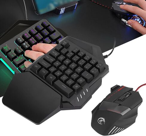 Gaming Mouse Keyboard Set Durable LED Backlight for //OS X, Convenient One-handed for PC in Saudi Arabia