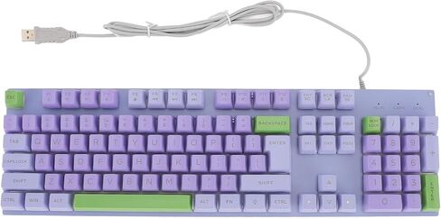 Wired Gaming Keyboard Big Character Backlit Seniors No Delayed Response Laptop Keyboard (Purple) in Saudi Arabia