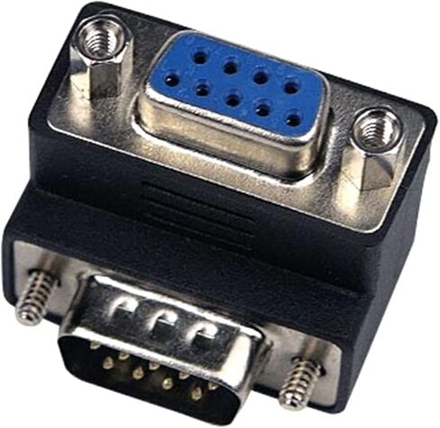 90 Degree DB9 9 Pin 232 Male to Female Serial Gender Changer Extension Cable Converter Adapter Coupler, Black in Saudi Arabia