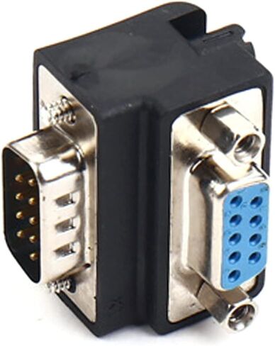 90 Degree DB9 9 Pin 232 Male to Female Serial Gender Changer Extension Cable Converter Adapter Coupler, Black in Saudi Arabia