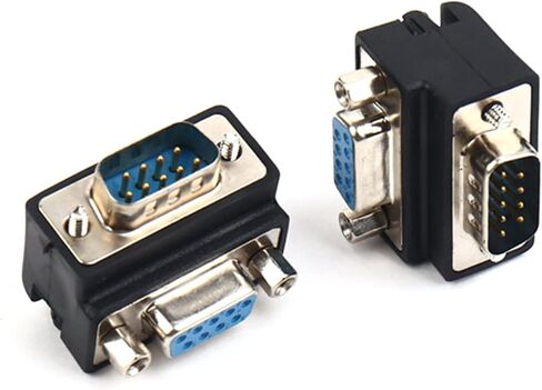90 Degree DB9 9 Pin 232 Male to Female Serial Gender Changer Extension Cable Converter Adapter Coupler, Black in Saudi Arabia