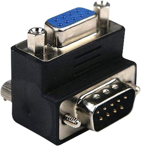 90 Degree DB9 9 Pin 232 Male to Female Serial Gender Changer Extension Cable Converter Adapter Coupler, Black in Saudi Arabia
