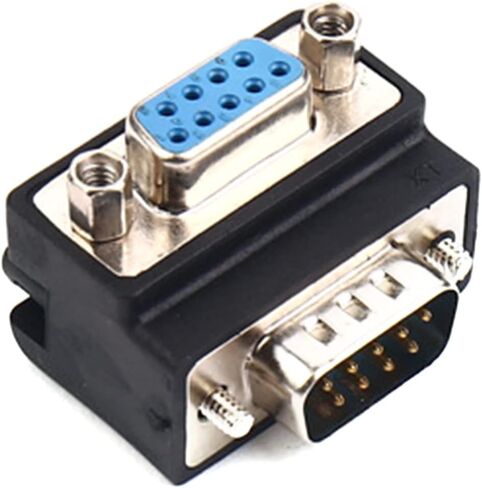 90 Degree DB9 9 Pin 232 Male to Female Serial Gender Changer Extension Cable Converter Adapter Coupler, Black in Saudi Arabia