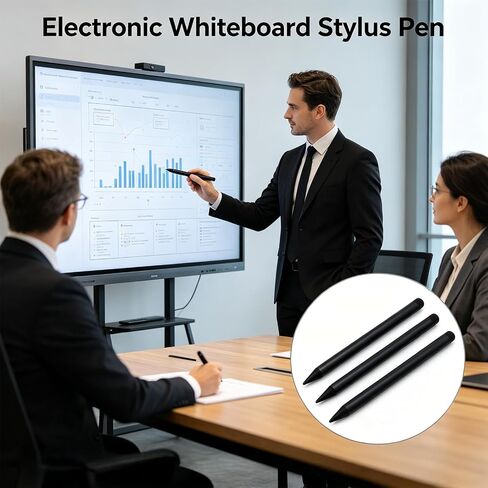 3 Pcs Smartboard Pen, 2-in-1 Dual Tip Infrared Screen Stylus Pen, High Sensitivity Digital Pen for Smartboard, Whiteboard, Interactive Display – No Charging Needed (Black) in Kuwait